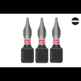 Біта SHOCKWAVE MILWAUKEE, SL1,2x6,5, 25мм, (3шт)