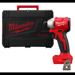 Шуруповерт ударний акумуляторний безщітковий 1/4" HEX MILWAUKEE, M18 BLIDR-0Х, 190Нм (каркас, кліпса для ременя, HDкейс)