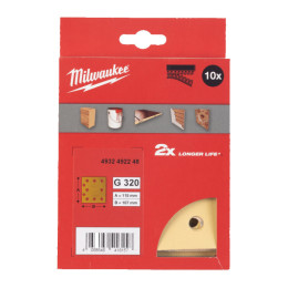 Папір шліфувальний HP MILWAUKEE, 115х107мм HL, зерно 320, (10шт)