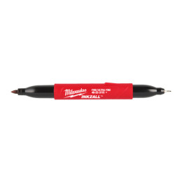 Маркер для будмайданчика INKZALL Double Tip MILWAUKEE, тонкий/ультра-тонкий, чорний (48223115)