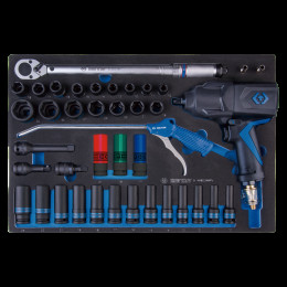 Набір інструментів 41PC.1/2"DR.COMPOSITE IMPACT WRENCH SET METRIC WITH SOCKET(EVA FOAM)"
