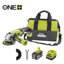 Шліфмашина кутова акумуляторна RYOBI, M18 M18 R18AG-140S, діаметр 115мм (ЗП+1 акум.x 4.0Aг, сумка)