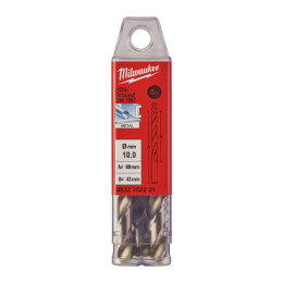 Свердло по металу HSS-G MILWAUKEE DIN1897, діаметр 10,0х89х43мм, скорочене, (5шт), пластикова коробка