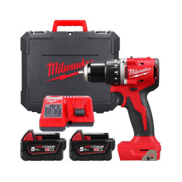 Дриль-шуруповерт акумуляторний безщітковий MILWAUKEE M18 BLDDRC-502С, 60,5Нм (зарядний пристрій М12-18 FС, 2 акумулятори М18 В5