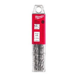 Свердло по металу HSS-G MILWAUKEE DIN340, діаметр 4,5x126х82мм, подовжене, (10шт), пластикова коробка
