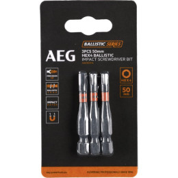 Біта ударна AEG AAK503H4, HEX4, 50мм (3шт)