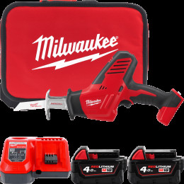 Пила шабельна акумуляторна MILWAUKEE, C18 HZ-402В (зарядний пристрій М12-18 С, 2 акумулятори М18 В4 4Аг, сумка)