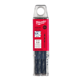 Свердло по металу HSS-R MILWAUKEE DIN338, діаметр 5,5х93х57мм, (10шт), пластикова коробка