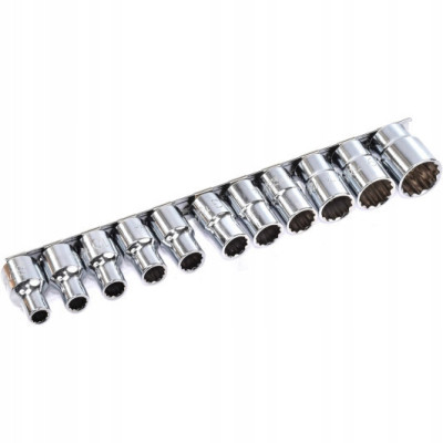 Набір 12-гранних головок на планці TOPTUL 12-гр. 1/2" 11ед. 8-22мм GAAQ1601U-12