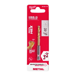 Свердло по металу RedHEX SHOCKWAVE HSS-TiN MILWAUKEE, діаметр 4,5х76х29мм