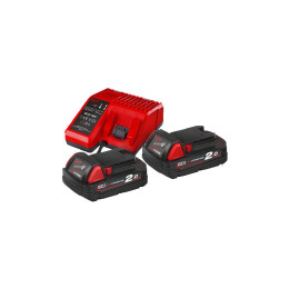 Енергокомплект Li-Ion MILWAUKEE, M18 NRG-202 (зарядний пристрій М12-18С, 2 акумулятори М18 В2 2 Аг, картонне пакування)