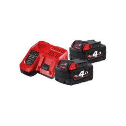 Енергокомплект Li-Ion MILWAUKEE, M18 NRG-402 (зарядний пристрій M12-18FC, 2 акумулятори М18 В4 4Аг, картонне пакування)