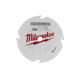 Диск пиляльний по фіброцементу PFTE MILWAUKEE, діаметр 165х5/8х1,8мм, 4 зуб.