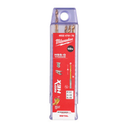 Свердло по металу RedHEX SHOCKWAVE HSS-TiN MILWAUKEE, діаметр 3,0х65х23мм, (10шт), пластикова коробка