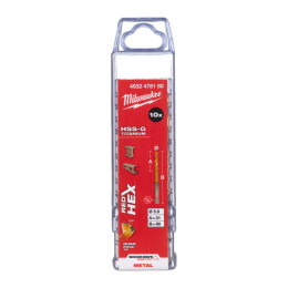 Свердло по металу RedHEX SHOCKWAVE HSS-TiN MILWAUKEE, діаметр 5,0х80х31мм (10шт), пластикова коробка