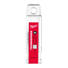 Свердло по металу THUNDERWEB HSS-G MILWAUKEE DIN338, діаметр 1,1х36х14мм, (10шт), пластикова коробка
