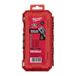 Набір бурів SDS-PLUS MX4 PACKOUT MILWAUKEE, (діаметри 5/6/6/8/8/10/12 мм) Set 1, (7шт) пластиковий кейс