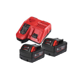 Енергокомплект Li-Ion MILWAUKEE, M18 NRGCR-502 (зарядний пристрій M12-18FC, 2 акумулятори М18 B5-CR 5Аг)
