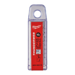 Свердло по металу THUNDERWEB HSS-G MILWAUKEE DIN338, діаметр 2,0x49х24мм, (10шт), пластикова коробка