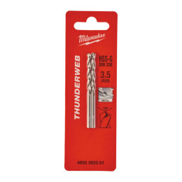 Свердло по металу THUNDERWEB HSS-G MILWAUKEE DIN338, діаметр 3,5x70х39мм, (2шт)