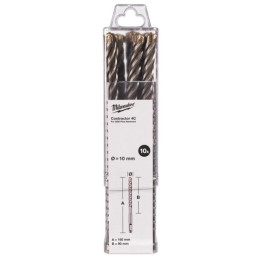 Бур SDS-PLUS 4C Contractor MILWAUKEE, Ø10х160х90 мм, (10 шт.)