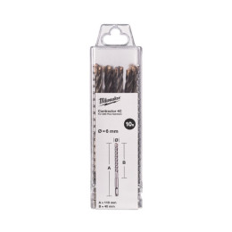 Бур SDS-PLUS 4C Contractor MILWAUKEE, Ø 6х110х40 мм, (10 шт.)