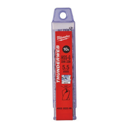 Свердло по металу THUNDERWEB HSS-G MILWAUKEE DIN338, діаметр 5,5x93х57мм, (10шт). пластикова коробка