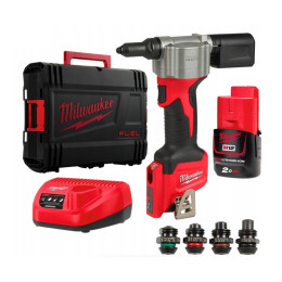 Заклепочник акумуляторний MILWAUKEE, M12 BPRT-201X діаметр заклепок 2,4-4,8мм (зарядний пристрій С12 С, 1 акумулятор М12 В2 2Аг,