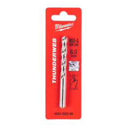 Свердло по металу THUNDERWEB HSS-G MILWAUKEE DIN338, діаметр 6,0x93х57мм