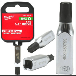 Головка торцева хромована 1/4'' MILWAUKEE з бітою Torx TX40