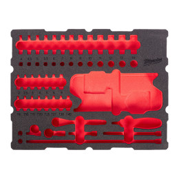 Ложемент для ящиків з полицями PACKOUT MILWAUKEE для головок хромованих, TORX і тріскачки 1/2'' (67шт)