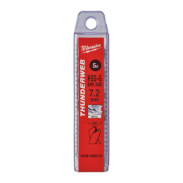 Свердло по металу THUNDERWEB HSS-G MILWAUKEE DIN338, Ø7,2x109х69мм, (5шт), пластикова коробка