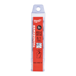 Свердло по металу THUNDERWEB HSS-G MILWAUKEE DIN338, O8,1х117мм, (5шт), пластикова коробка