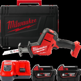 Пила шабельна акумуляторна безщіткова MILWAUKEE, M18 FHZ-0X (ЗП, 2х5А·год, HDкейс)