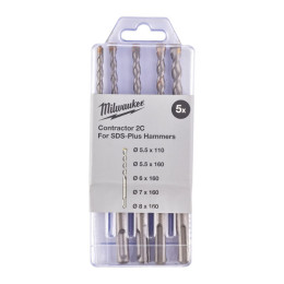 Набор буров SDS-PLUS Contractor MILWAUKEE, (Ø5,5/5,5/6/7/8мм) (5шт)