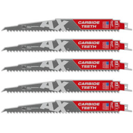 Полотно для шабельних пил AX CARBIDE MILWAUKEE, 230х5мм, (5шт), (деревина з цвяхами)