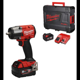 Гайкокрут акумуляторний безщітковий 3/8'' MILWAUKEE, M18 FMTIW2F38-502X, 813Нм, з кільцем (зарядний пристрій M12-18 FC, 2 акумул