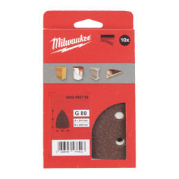Папір шліфувальний дельтавидний MILWAUKEE, 100х147мм HL, зерно 80 (10шт)