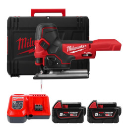 Лобзик акумуляторний MILWAUKEE, M18 FBJS-502Х (зарядний пристрій М12-18 FС, 2 акумулятори М18 В5 5Аг, аксесуари, HDкейс)