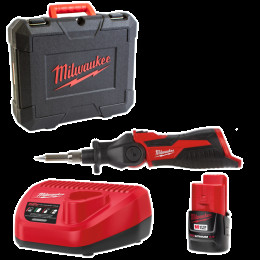 Паяльник акумуляторний MILWAUKEE, M12 SI-201C (зарядний пристрій С12 С, 1 акумулятор М12 В2 2Аг, жало, кейс)