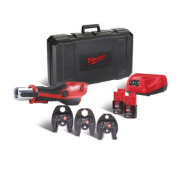 Обтискач гідравлічний акумуляторний для труб MILWAUKEE, M12 HPT-202C V-SET (зарядний пристрій С12 С, 2 акумулятори М12 В2 2Аг, а