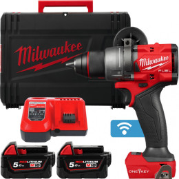 Дрель-шуруповёрт аккумуляторная бесщёточная ударная MILWAUKEE, M18 ONEPD3-502X, 158Нм