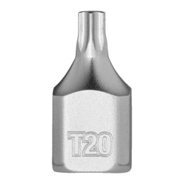 Головка торцева хромована 1⁄4" MILWAUKEE укорочена з битою Torx, T20