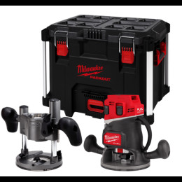Фрезер акумулятрний кромкувальний MILWAUKEE, M18 FR12KIT-0P (цанги 8мм і 12мм, бічний упор, опорна плита, гайковий ключ, труба д