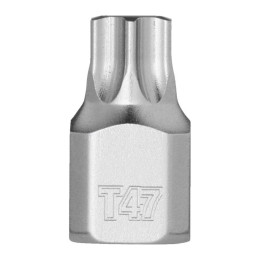 Головка торцева хромована 1⁄4" MILWAUKEE укорочена з битою Torx, T47