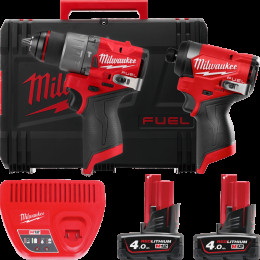 Набор из 2х инструментов аккумуляторных бесщеточных MILWAUKEE M12 FPP2A2-402X (ЗУ+2акк.Х4Ач+кейс)