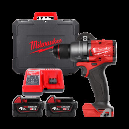 Дриль-шуруповерт акумуляторний безщітковий MILWAUKEE, M18 FDD3-402C, 158Нм (зарядний пристрій М12-18 С, 2 акумулятори М18 В4 4Аг