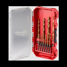 Набір свердел для металу RedHEX SHOCKWAVE HSS-TiN MILWAUKEE CB, (10 шт.)