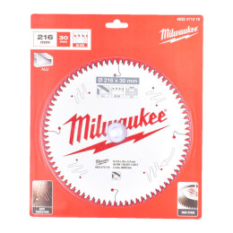 Диск пиляльний по алюмінію Alu PFTE MILWAUKEE, діаметр 216х30х2,4мм, 80 зуб.