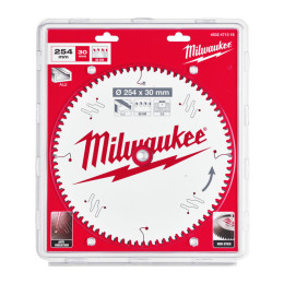Диск пиляльний по алюмінію Alu PFTE MILWAUKEE, діаметр 254/30мм, 80 зуб.